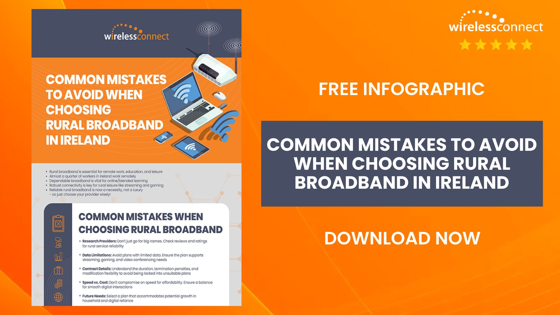 Common Mistakes To Avoid When Choosing Rural Broadband In Ireland - Infographic - SM - Wireless Connect